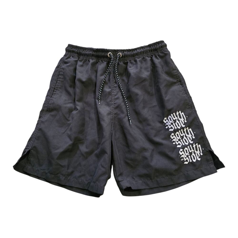 Southside Skate Shop Black Water Shorts Men SZ S Southside Icon Embroidered